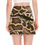 Burmese Python Snake Print Side Slit Mini Skirt