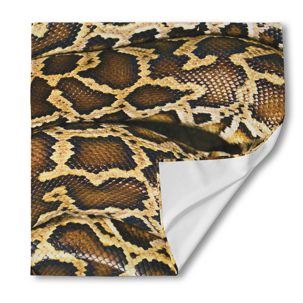 Burmese Python Snake Print Silk Bandana