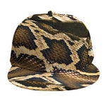 Burmese Python Snake Print Snapback Cap