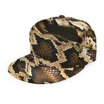 Burmese Python Snake Print Snapback Cap
