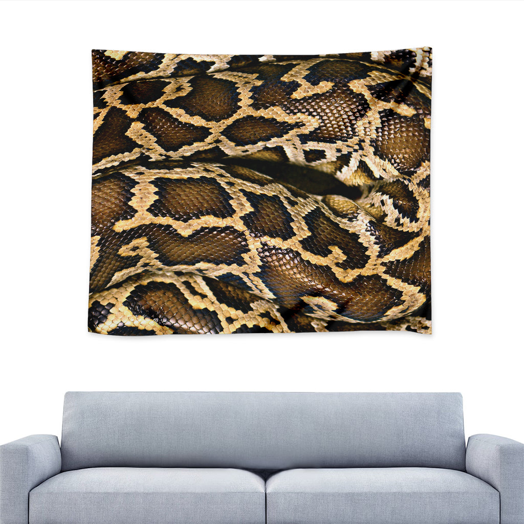 Burmese Python Snake Print Tapestry