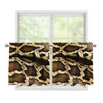 Burmese Python Snake Print Tier Curtains