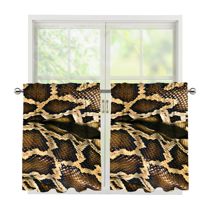 Burmese Python Snake Print Tier Curtains