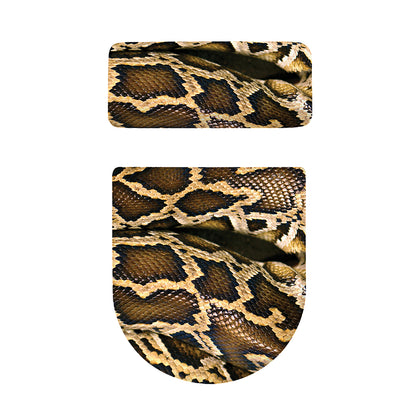 Burmese Python Snake Print Toilet Lid And Tank Cover Set