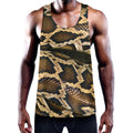 Burmese Python Snake Print Men's Workout Tank Top