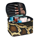 Burmese Python Snake Print Travel Makeup Bag