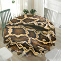 Burmese Python Snake Print Waterproof Round Tablecloth