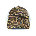 Burmese Python Snake Print White Mesh Trucker Hat
