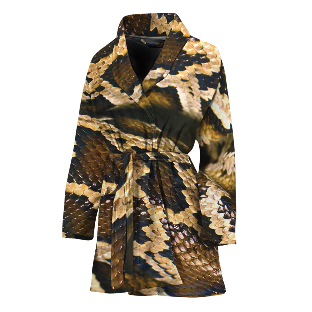 Burmese Python Snake Print Women's Bathrobe