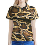Burmese Python Snake Print Women's Polo Shirt