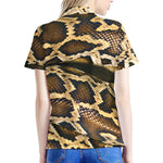 Burmese Python Snake Print Women's Polo Shirt