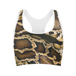 Burmese Python Snake Print Women's Sports Bra