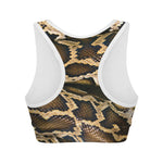 Burmese Python Snake Print Women's Sports Bra