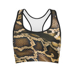 Burmese Python Snake Print Women's Sports Bra