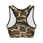 Burmese Python Snake Print Women's Sports Bra