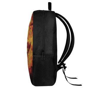 Burning Evil Skull Print 17 Inch Backpack