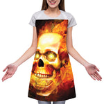 Burning Evil Skull Print Adjustable Apron