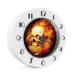 Burning Evil Skull Print Alarm Clock