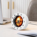 Burning Evil Skull Print Alarm Clock