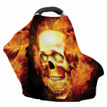 Burning Evil Skull Print Baby Seat Cover