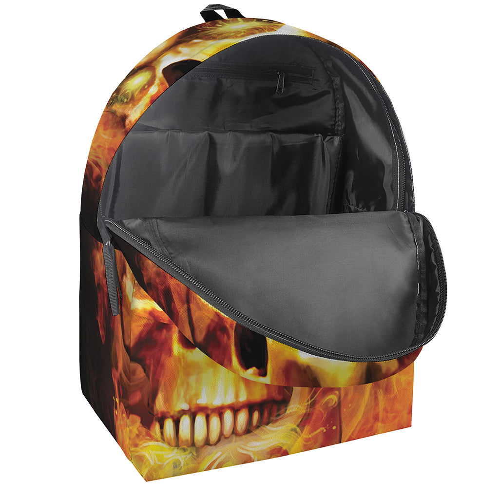 Burning Evil Skull Print Backpack