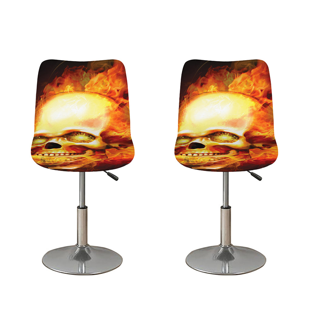 Burning Evil Skull Print Bar Stool Covers