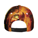 Burning Evil Skull Print Baseball Cap