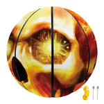Burning Evil Skull Print Basketball