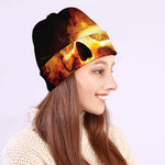 Burning Evil Skull Print Beanie