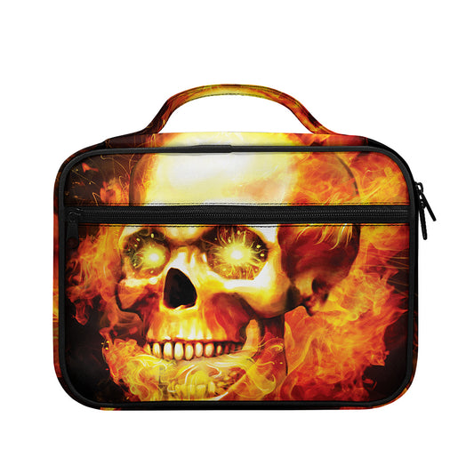 Burning Evil Skull Print Briefcase Bible Bag
