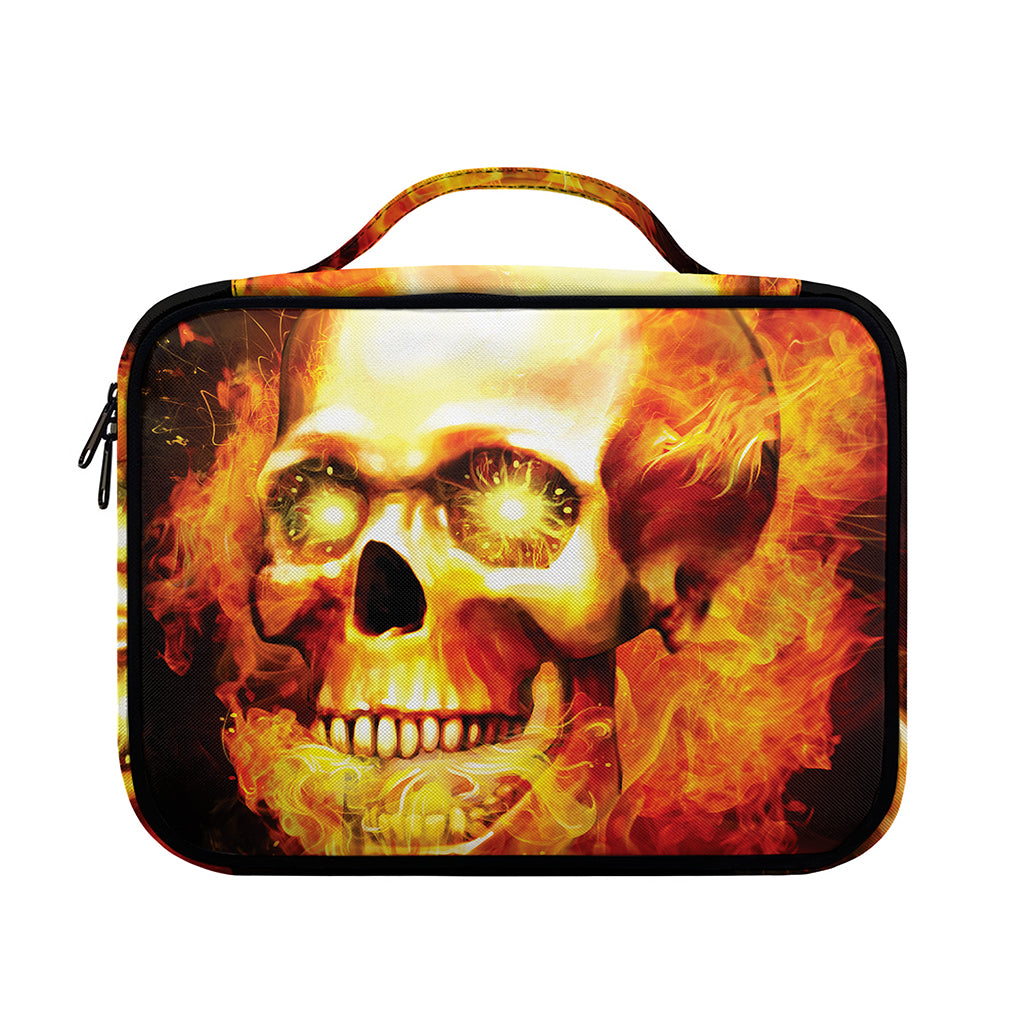Burning Evil Skull Print Briefcase Bible Bag