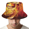 Burning Evil Skull Print Bucket Hat