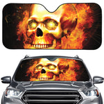 Burning Evil Skull Print Car Windshield Sun Shade