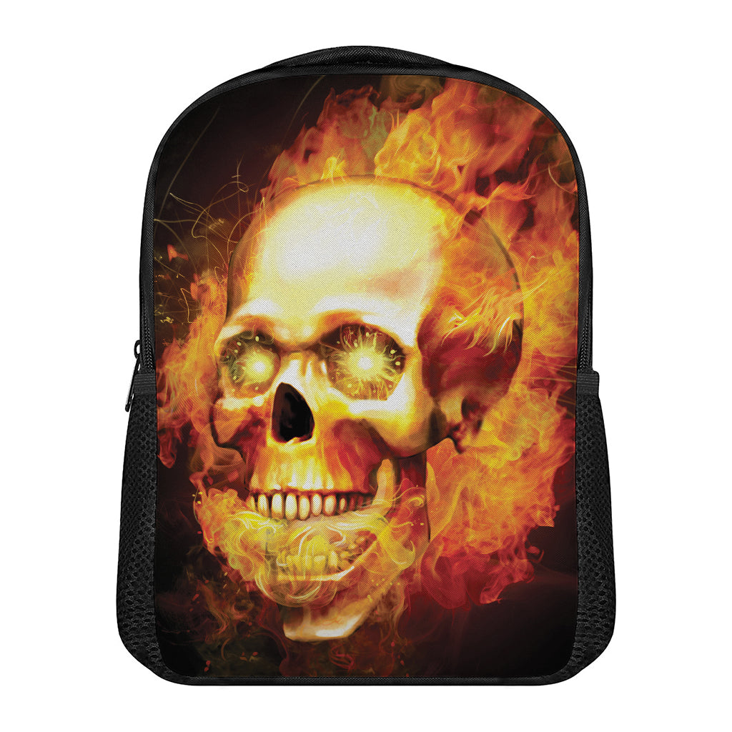 Burning Evil Skull Print Casual Backpack