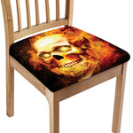 Burning Evil Skull Print Chair Cushion Cover