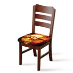 Burning Evil Skull Print Chair Cushion Cover