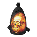 Burning Evil Skull Print Sling Bag