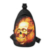 Burning Evil Skull Print Chest Bag