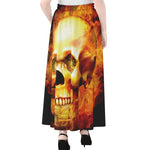 Burning Evil Skull Print Chiffon Maxi Skirt