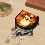Burning Evil Skull Print Coin Purse