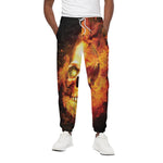 Burning Evil Skull Print Cotton Pants