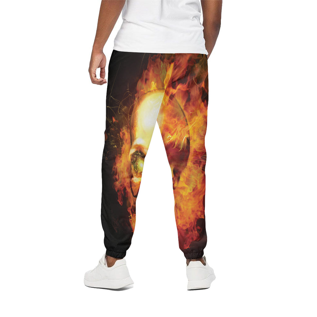 Burning Evil Skull Print Cotton Pants