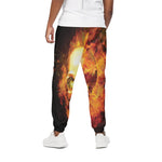 Burning Evil Skull Print Cotton Pants