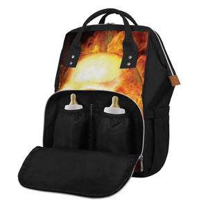 Burning Evil Skull Print Diaper Bag