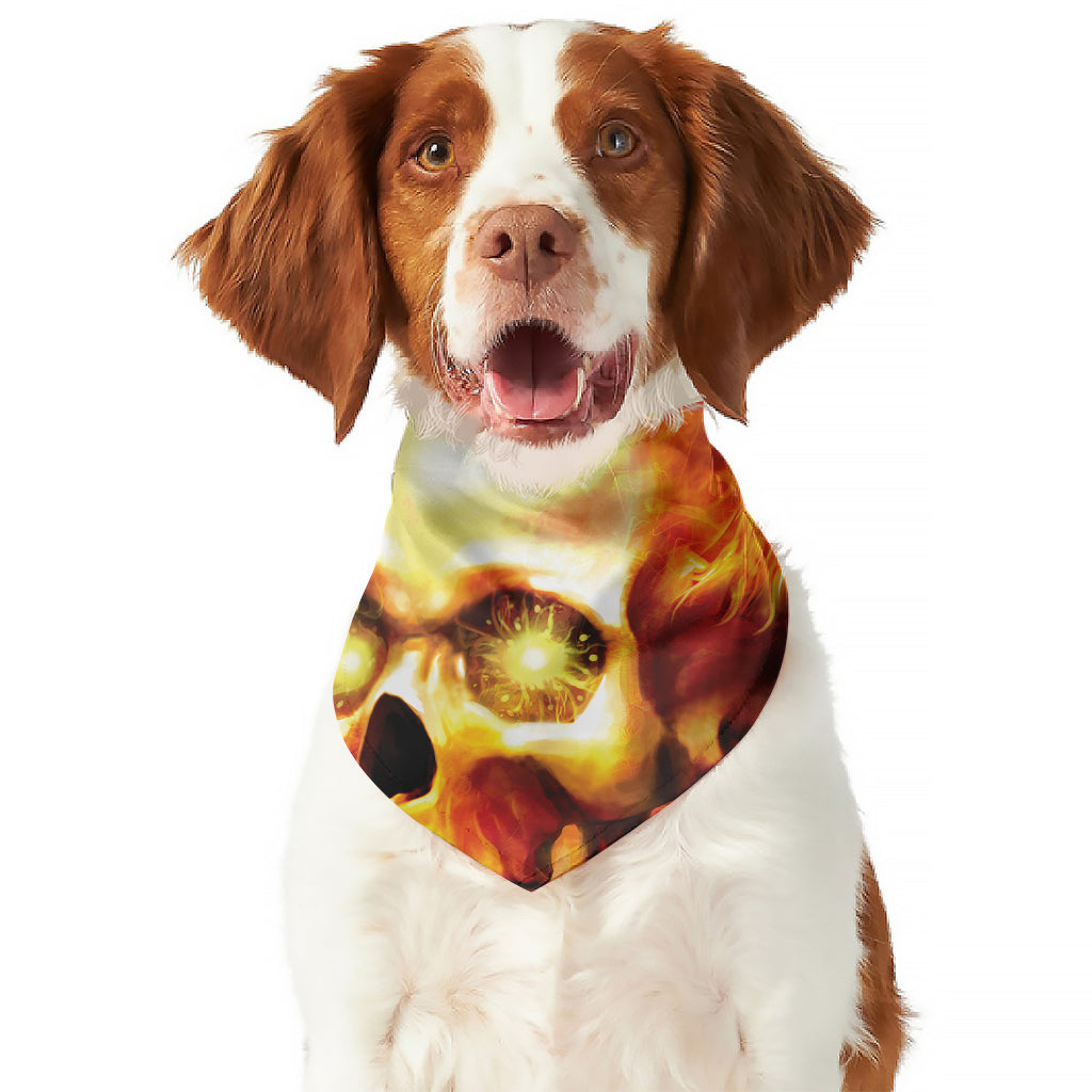 Burning Evil Skull Print Dog Bandana