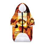Burning Evil Skull Print Dog Zip Up Hoodie