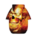 Burning Evil Skull Print Dog Zip Up Hoodie