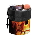 Burning Evil Skull Print Drawstring Makeup Bag
