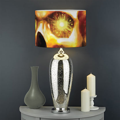 Burning Evil Skull Print Drum Lamp Shade