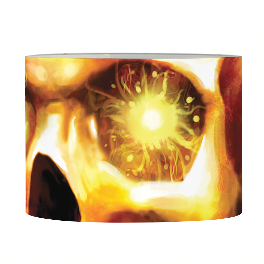 Burning Evil Skull Print Drum Lamp Shade
